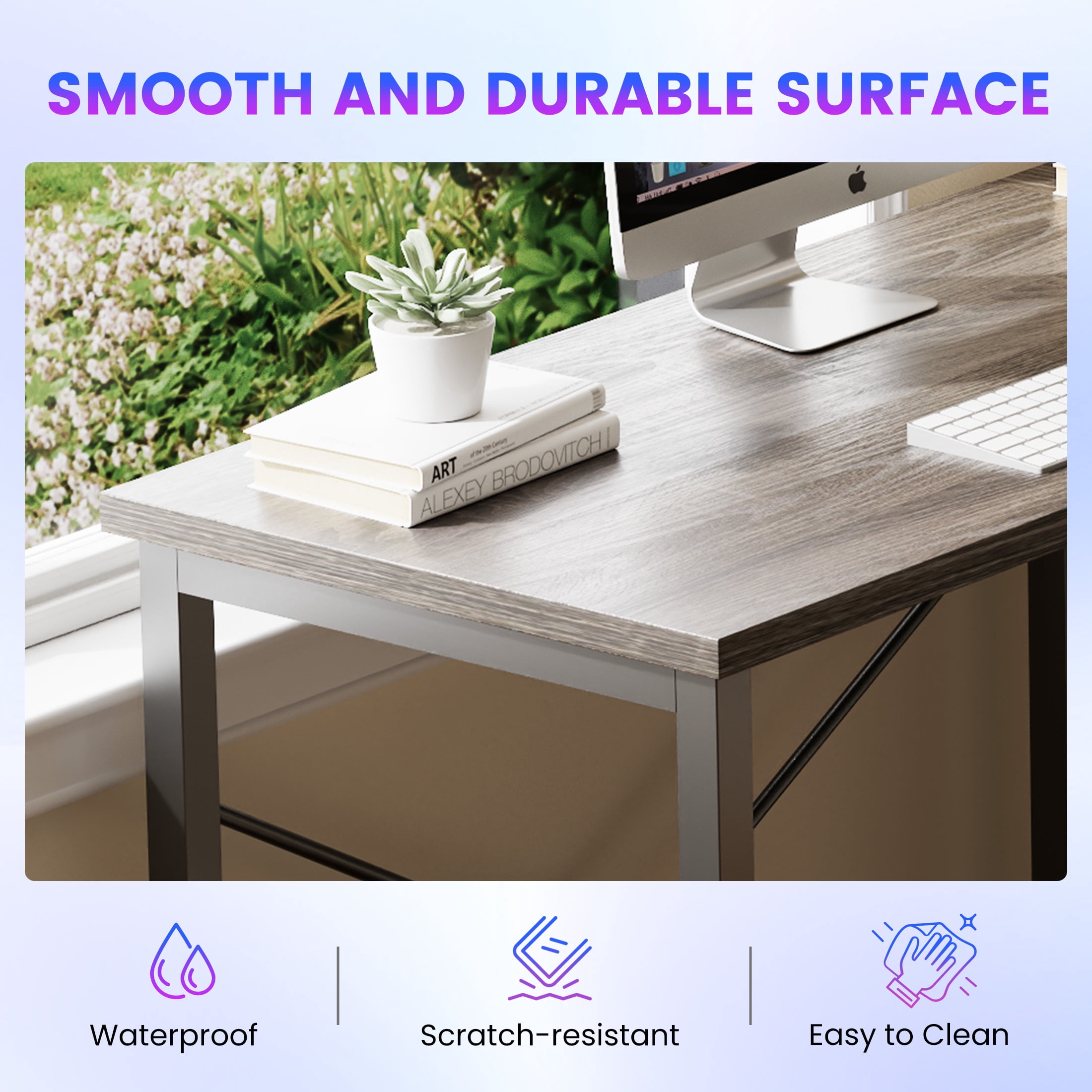 edx 50 Inch L Shaped Desk - Computer Desk Corner Desks Gaming Desk PC Table with CPU Stand for Home Office Dorm Sturdy Writing Workstation, Gray
