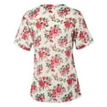 thumbnail image 3 of Puntoco - Camiseta de manga corta suelta con cuello en V y estampado informal para mujer Puntoco Puntoco-1144, 3 of 5