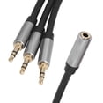 thumbnail image 1 of 3.5mm Splitter Adapter, Professional 3.5mm Splitter Cable Female To Male 1.0ft PVC 1 Output 3 Input  For PC 3.5mm 1 Female To 3 Male, 1 of 8