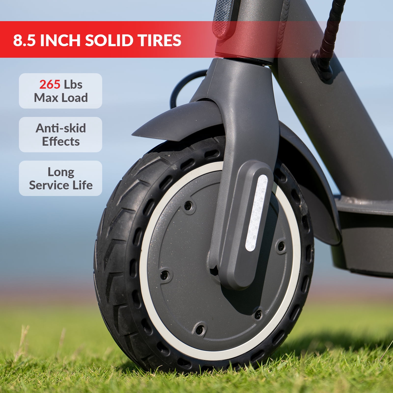 5TH WHEEL W09S 350W Electric Scooter with Turn Signal, 8.5” Solid Tires, 18mph & 20Miles Range, Folding Commuting E-Scooter for Adults with APP Control, Black, UL2272