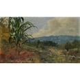 thumbnail image 2 of Frank Buchser 14x10 Black Ornate Wood Framed Double Matted Museum Art Print Titled: Landscape with Giant Corn in the Foreground (1870), 2 of 5