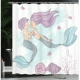 thumbnail image 4 of Ambesonne Mermaid Shower Curtain, Underwater Couple, 69"Wx84"L, Lilac Pale Blue, 4 of 5