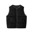 thumbnail image 7 of Fesfesfes Winter Kids Sleeveless Outwear Puffer Jacket Girls Boys Lightweight Zipper or Buttons Warm Outerwear Coat with Pocket Fashionable Quilted Tops Thick Casual Wear(Black#1,3 Years), 7 of 7