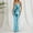 Sky Blue, variant on Sleeveless Backless Maxi Dress Women's Shiny Spaghetti Strap Bodycon Maxi Dresses (Rose Gold S)