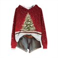 thumbnail image 2 of Women's Knit Sweater Pullover Hooded Sweatshirt with Christmas Print, Cute and Comfortable, Perfect for Fall and Winter Casual Wear and Holiday Festivities,Wine,XL, 2 of 5