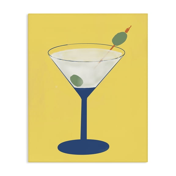 Stupell Industries Contemporary Martini Glass over Yellow Canvas Art, 16 x 20, by Robin Maria