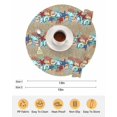 thumbnail image 6 of 15 Inch Round Placemats Set of 4, Blue Starfish Conch Non Slip Heat Insulation PP Table Mats, Ocean Coral Summer Beach Coastal Washable Place Mats for Kitchen Dining Party Table Decor, 6 of 7