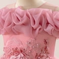 thumbnail image 5 of EnJoCho Flower Girl Sequin Embroidery Maxi Gown, Rufle Cold Shoulder Princess Dress for Wedding Par𝗍y Birthday Pageant, 5 of 7