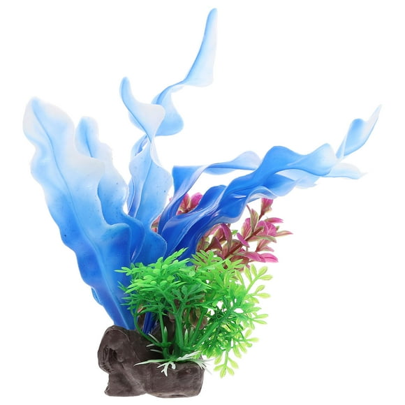 WHAMVOX Herbe d'Eau Artificielle d'Aquarium Bleu Ornement de Bac à Poissons Simulation Réaliste pour Déco de Plante Aquatique