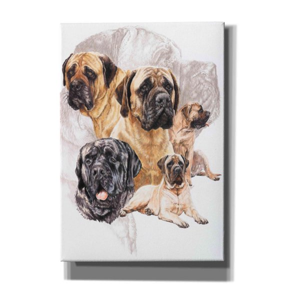 Epic Graffiti 'Bull Mastiff with Ghost' by Barbara Keith, Canvas Wall Art, 18"x26"