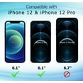 thumbnail image 7 of Cnarery Privacy Screen Protector for iPhone 12/ 12 Pro 2-pack, 9H True 28° Anti Spy Tempered Glass with Installation Frame, Case Friendly, 7 of 7