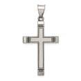 thumbnail image 3 of 925 Sterling Silver Antiqued, Polished and Brushed Latin Cross Shaped Pendant, 3 of 5