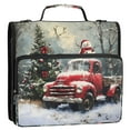 thumbnail image 2 of 3 Ring Zipper Binder with Shoulder Strap Waterproof Trapper Keeper 2 Inch D-Ring 500 Sheets Capacity Christmas Tree Truck Snowman, 2 of 7