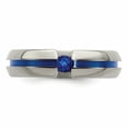 thumbnail image 5 of Edward Mirell Titanium Sapphire & Blue Anodized 6mm Band EMR162, 5 of 5