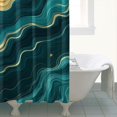 thumbnail image 4 of Teal Gold Marble Pattern Shower Curtain 72"x72" ,Bathroom Decorative Shower Curtains Set with 12 Hooks,Modern Waterproof Washable Shower Curtain, 4 of 6