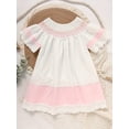 thumbnail image 2 of ZEHJUHAN Baby Girl Sweet Dress Flying Sleeve Round Neck Bow Embroidery & 3D Bow Decor for Spring Summer White，3-6M, 2 of 7