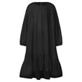 thumbnail image 1 of Children's Clothes Ruffle Loose Long Sleeve Round Neck Dress Cute Children's Princess Dress, 1 of 1