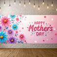 thumbnail image 2 of Floral Decorative Mother's Day Banner Spring Flower Theme Polyester Material Happy Celebration for Mother's Day Party Family Event Indoor Decoration, 2 of 9