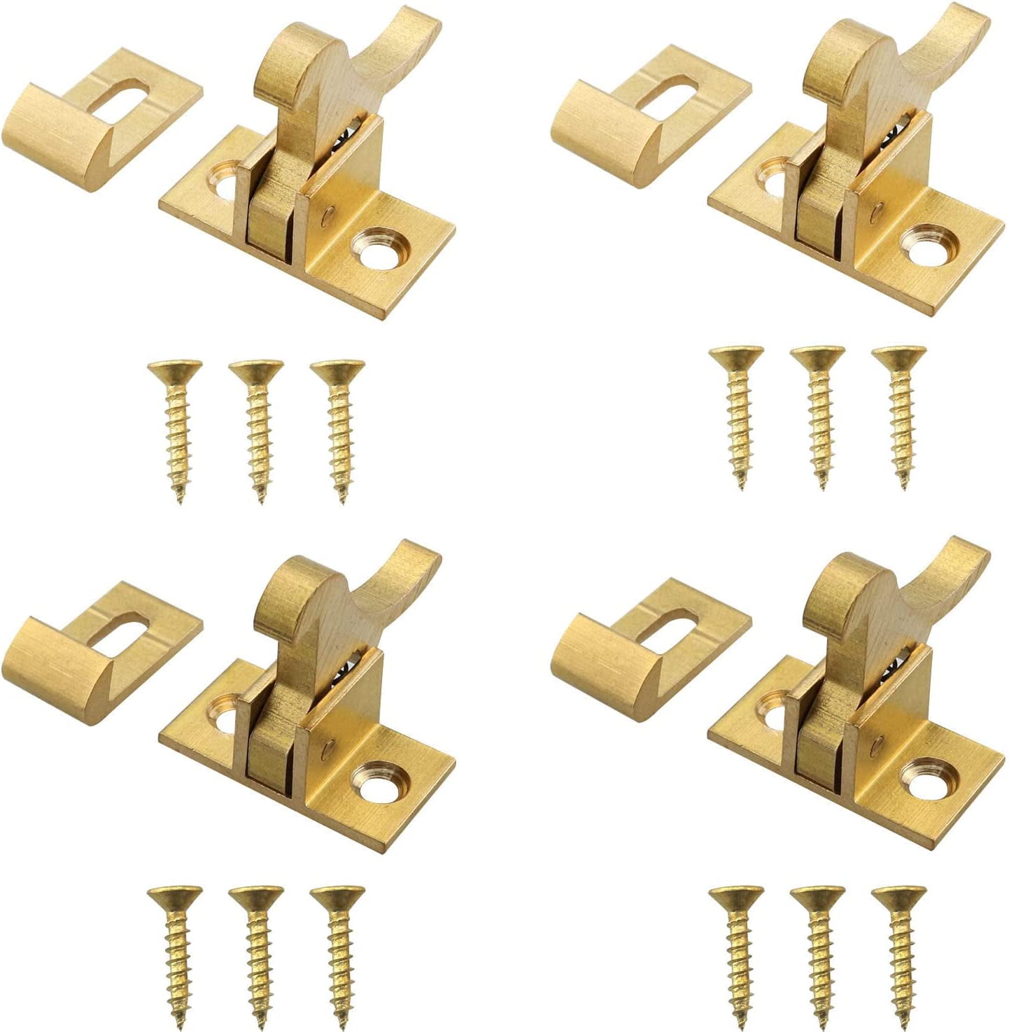Elbow Latch 4Set Brass Heavy Duty Door Elbow Latch with Screws for