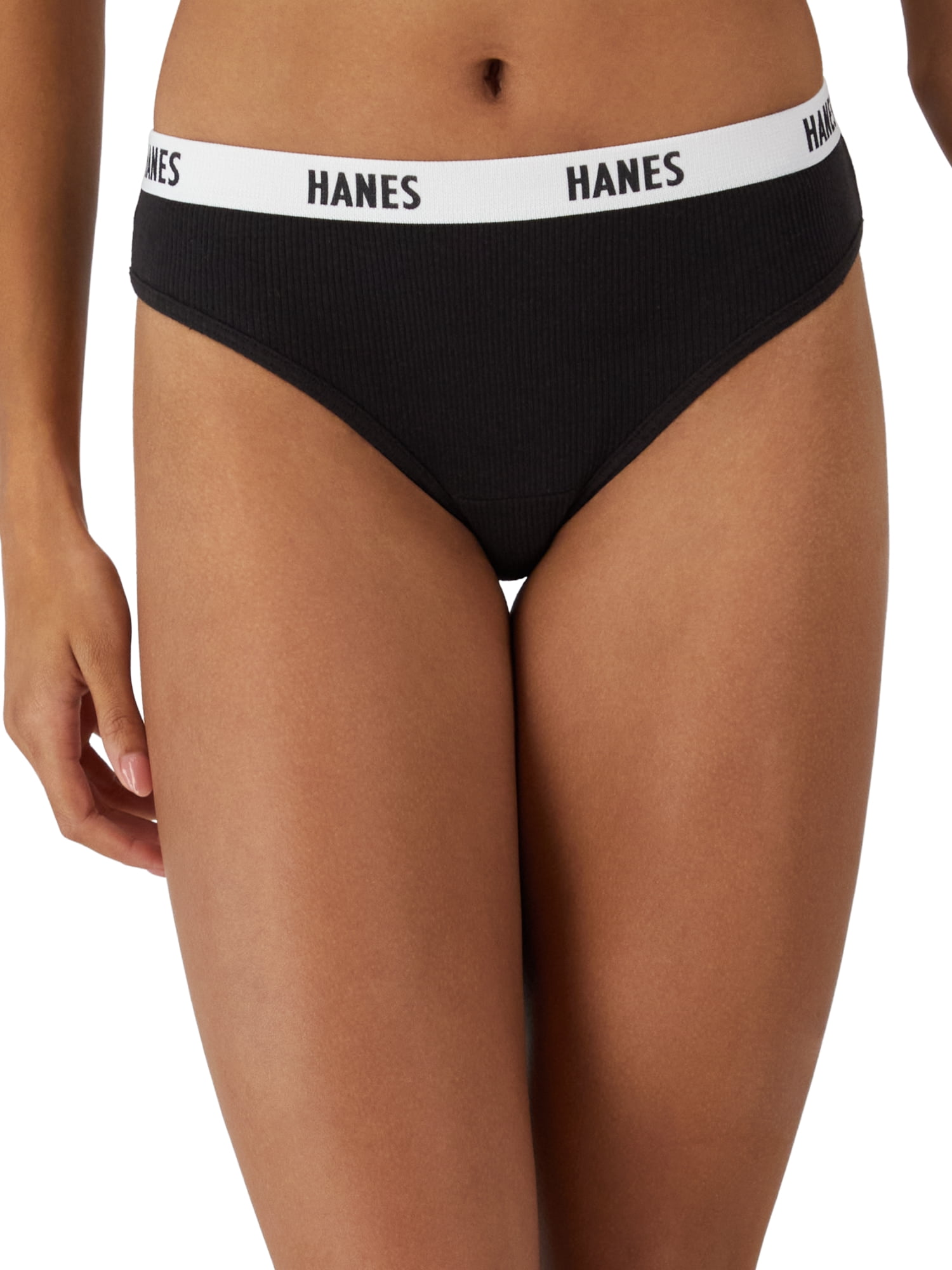 Hanes Women’s Ribbed Cotton Bikini Underwear, 3-Pack