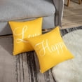 thumbnail image 6 of Yellow Set of 4 Throw Pillow Covers Furry Home Decor Pillow Cases Decorative 18X18 Inches Outdoor Cushion Couch Sofa Cojines Pillowcases Sunshine Happy Love Smile, 6 of 6