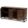 thumbnail image 2 of Bowery Hill Brown Finished Wood and Black Metal Dining Room Buffet, 2 of 9