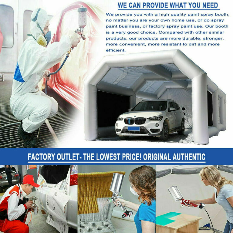 Pro Inflatable Paint Booth 20x10x8 Ft w/Filter Car Painting Tent for Car  Garage