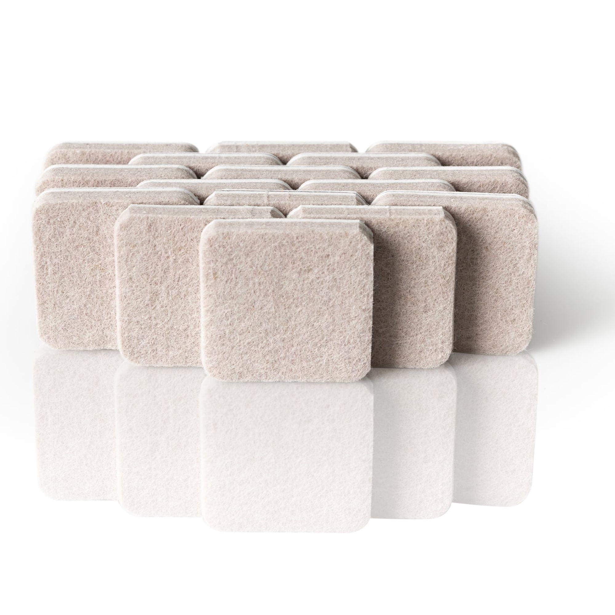 (3 pack) Super Sliders With Gorilla Glue Technology, 1" Square Oatmeal Felt Pad, 16 PC