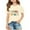 1-Beige724, variant on Girl's Sixth Grade Printed T-Shirt Soft Back To School Short Sleeve Tee Daily Top