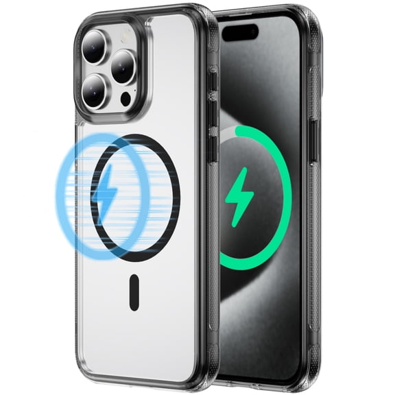Magnetic for iPhone 15 Pro/ 6.1" Case, Compatible with Magsafe Military Shockproof Protective Bumper Cute Transparent Slim Anti-Yellowing Phone Case for iPhone 15 Pro Cover,