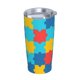 thumbnail image 3 of Taza térmica portátil de acero inoxidable con pajita y aislamiento de 20 oz para el mes de concientización sobre el autismo, 3 of 7