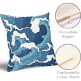 thumbnail image 3 of Blue Sea Wave Pillow Covers 18X18 Inch Summer Nautical Ocean Pillow Cases Cartoon Anime Water Texture Throw Pillows Set of 2 Home Decor for Living Room Bedroom Couch Bed Sofa Outdoor, 3 of 6