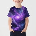 thumbnail image 1 of Blusas y camisas de manga corta con cuello redondo Camiseta estampada de manga corta con estampado de estrellas para niños Cuello redondo Manga corta Casual Versátil Para niñas Top de poliéster, 1 of 5