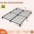 thumbnail image 2 of 6 - pulgada king marco de cama: heavy - duty metal con durable iron slats y legs. no box spring o screws required. supports up to 800 lbs, 2 of 6