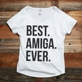 thumbnail image 2 of Thread Tank Best Amiga Ever Women's Fashion Relaxed Slouchy Dolman T-Shirt Tee Heather White X-Large, 2 of 5