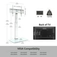 thumbnail image 7 of FITUEYES Modern Universal Tall Swivel Floor TV Stand Base for 70-Inch TVs, White, 7 of 7