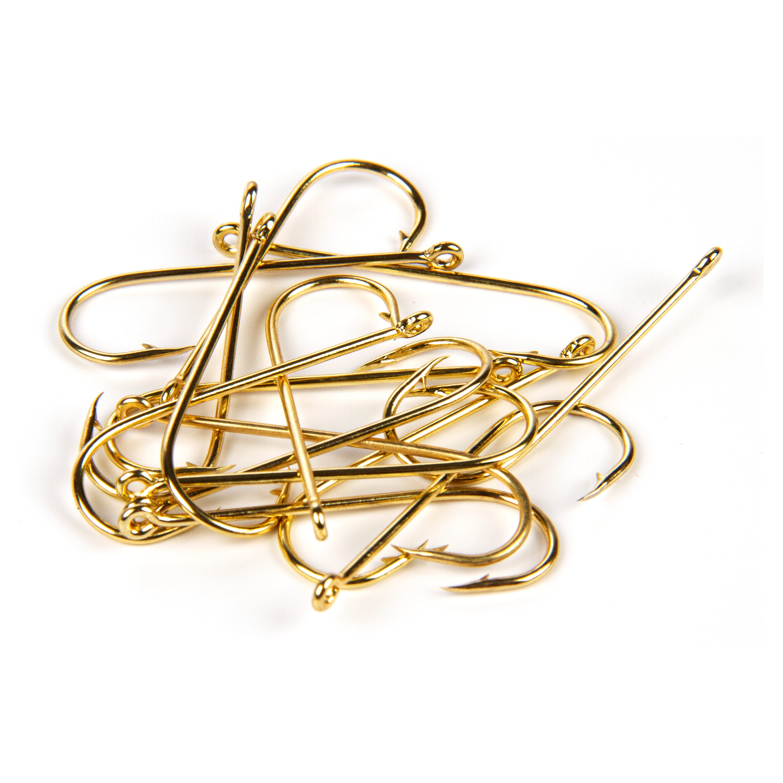 Ozark Trail Gold Aberdeen Light Wire Fishing Hooks Size 1 - 15 Pack