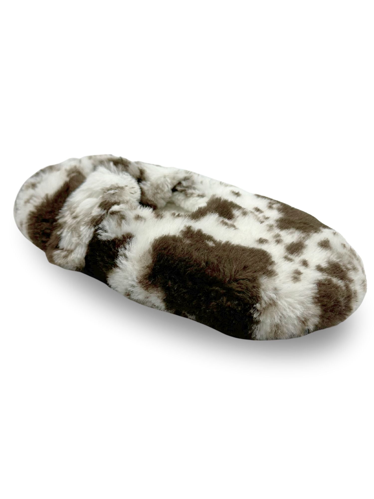 Fuzzy Babba Women's Faux Fur Cow Mary Jane Slipper Socks, 1-Pack, Shoe Sizes 7-9.5
