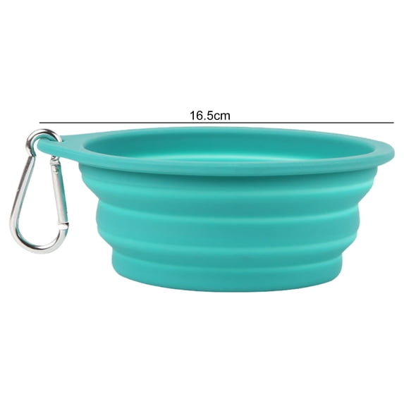 rygai 600ML Pet Foldable Bowl Feeding Watering Dish Convenient Silicone Dog Bowls Portable Easy to Clean Cat Dog Food Bowl Pet Supply for Travel