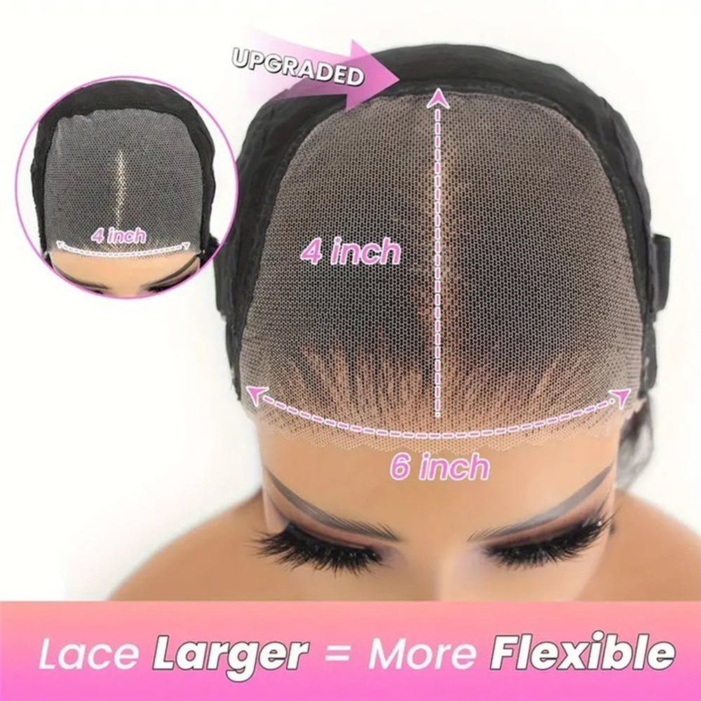 Wigs Human Hair Pre Cut No Glue 6*4 Lace Closure Bone Straight Wigs Pre Plucked