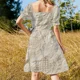 thumbnail image 5 of Vestido de verano de mujer con mangas cortas y estampado de purpurina azul, 5 of 7