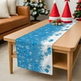 thumbnail image 5 of Burlap Table Runner 90 Inches Long,Winter Snowflake Non-Slip Kitchen Table Runners for Dining Room Everyday Use Party Table Decorations Christmas Ball Blue Theme, 5 of 9