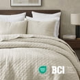 thumbnail image 5 of WDCOZY Beige 100% Cotton Quilt Set Queen Size, Textured Lightweight Soft Bedspread with 2 Pillow Shams, Breathable All Season Comforter Bedding, 5 of 10