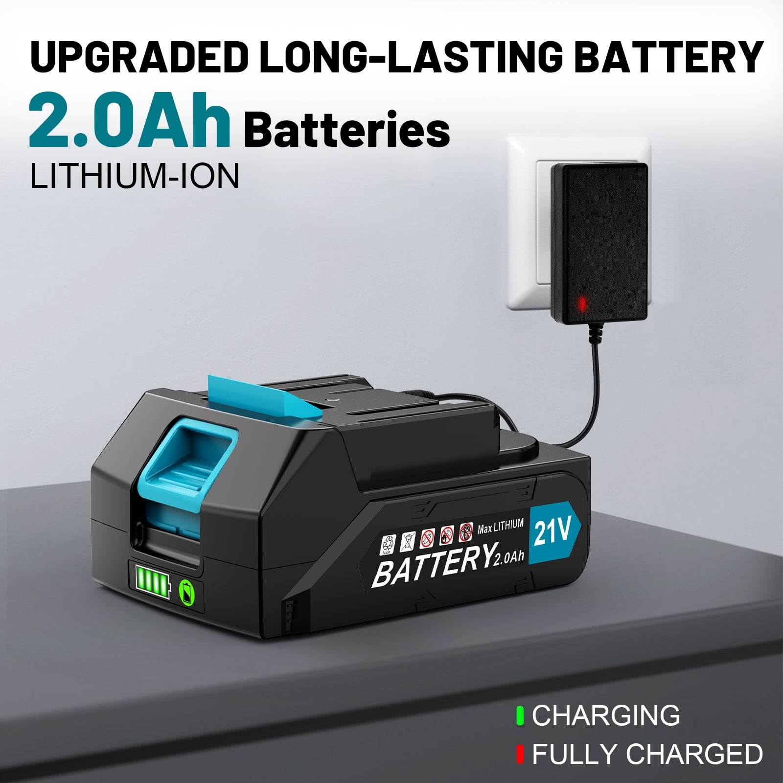 Amiluo 21V 2000mAh Replacement Battery, Applicable to Amiluo External Battery Electric Spin Scrubber (A4, A5 and Older External Battery Products)