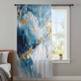 thumbnail image 4 of Blue Oil Painting Sheer Curtains 54 Inches Long, Modern Marble Art Abstract Light Filering Curtains, Breathable Simi Curtain Privacy Drapes for Kitchen Bathroom Nursery Small Window Treatment, 4 of 9
