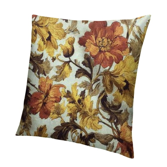 Autua Flowered Fabric Leaves Baroque Pillowcase for Home Decor 12x12in