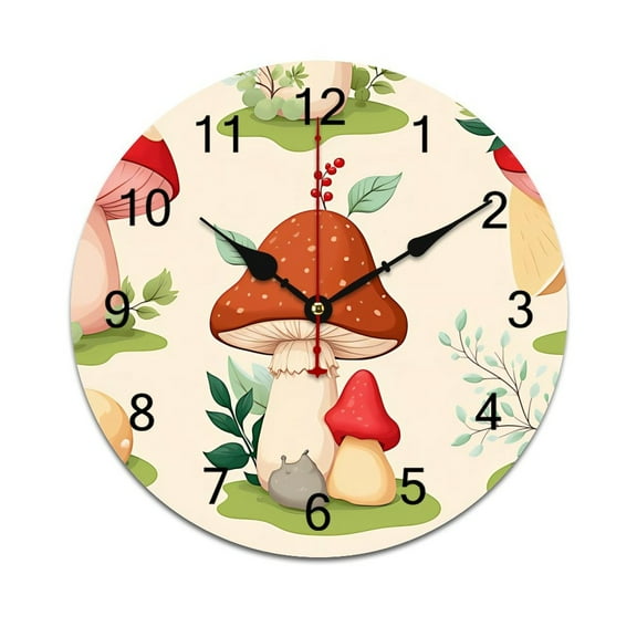 Magical Forest Butterflies And Mushrooms Time Decorative Wall Clocks Round Large Wall Watch Bedroom Home Decor 10 12 14 Inch