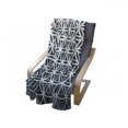 thumbnail image 4 of Abstract Soft Flannel Fleece Throw Blanket, Retro Geometric Ombre Inspired Pattern Classic Curves Illustration, Cozy Plush for Indoor and Outdoor Use, 70" x 90", Petrol Blue and White, by Ambesonne, 4 of 6
