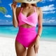 thumbnail image 5 of Traje De Baño De Una Pieza Traje de baño de una pieza Push Up para mujer Recorte de patchwork de color en contraste (L Pink + Rose) Likrtyny Para Estrenar, 5 of 8
