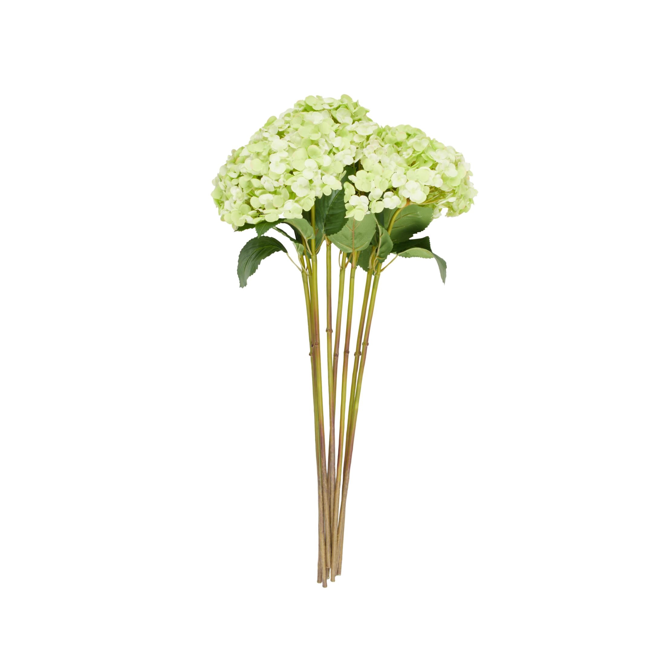 33" Plastic Floral Tall Hydrangea Artificial Flower Stem, by DecMode (8 Count)